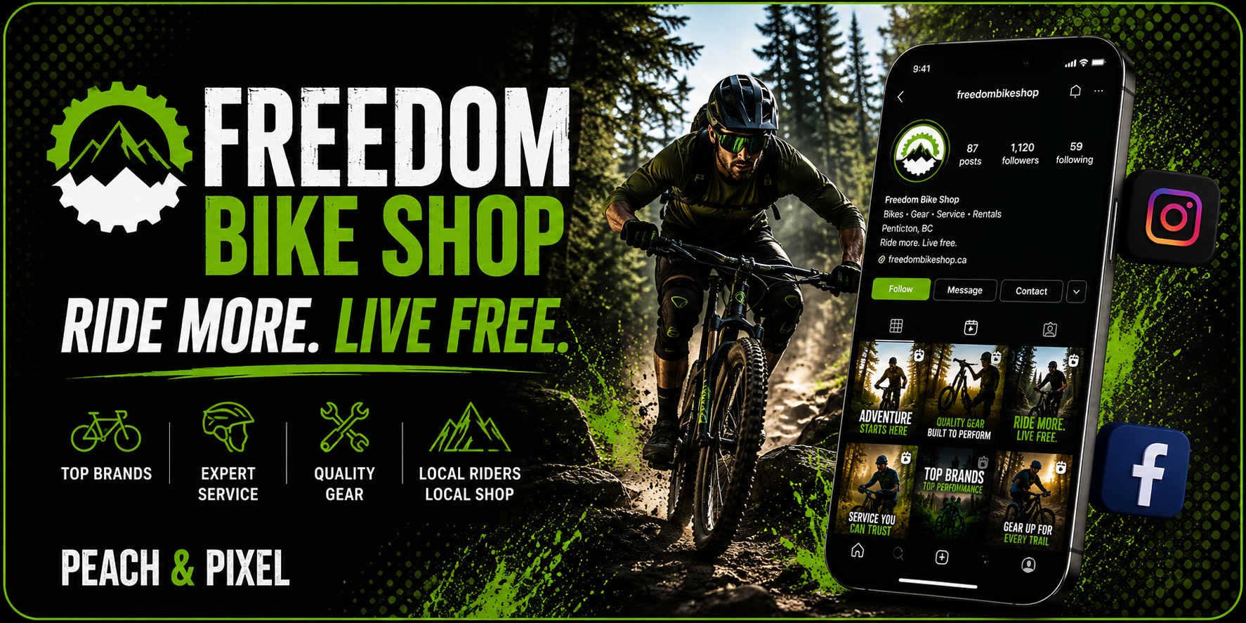 Freedom Bike Shop Facebook ad creative