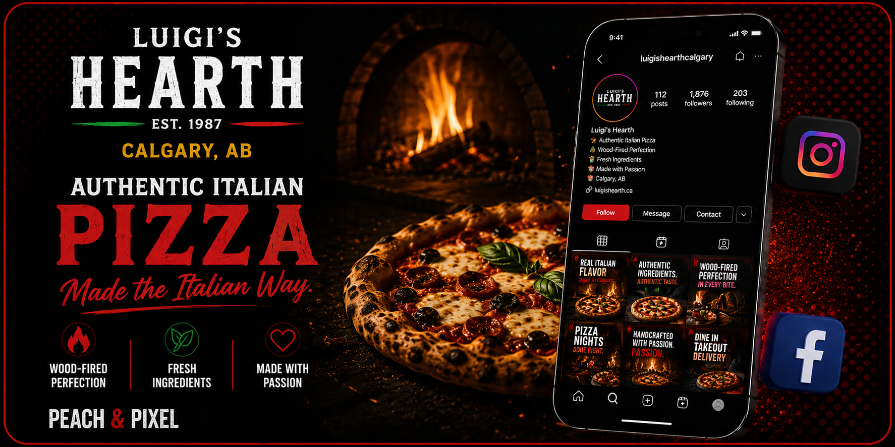 Luigi's Hearth Facebook ad creative